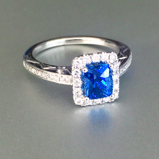 1.66 Blue Ceylon Sapphire Ring
