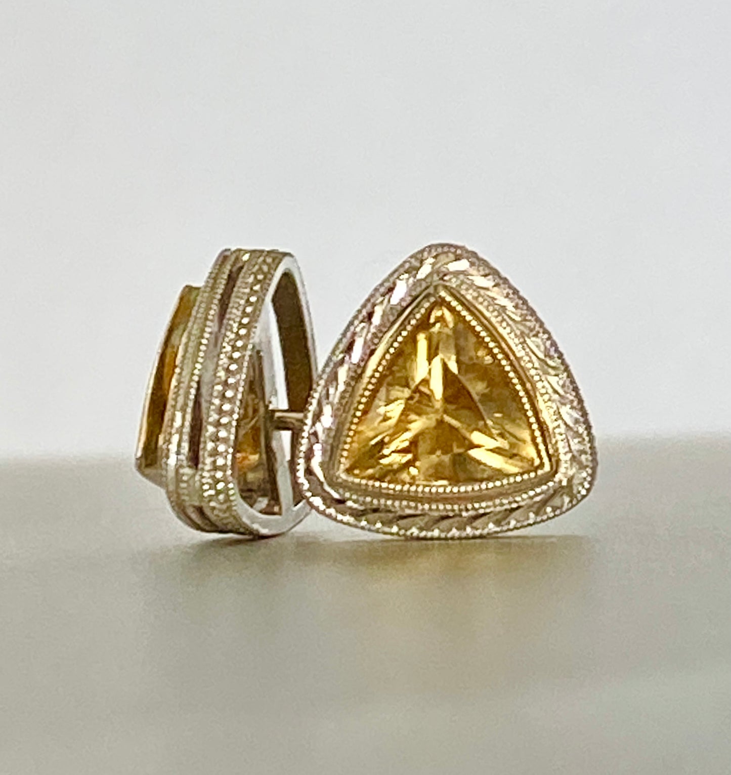 Trillion Yellow Zircon Earrings