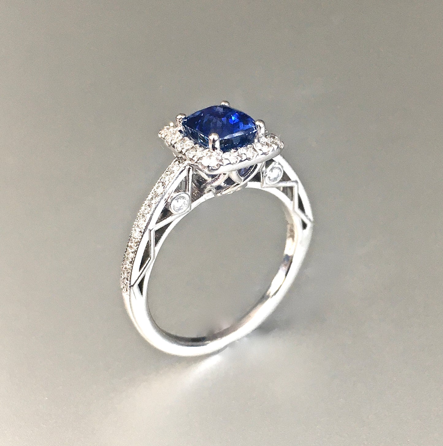 1.66 Blue Ceylon Sapphire Ring