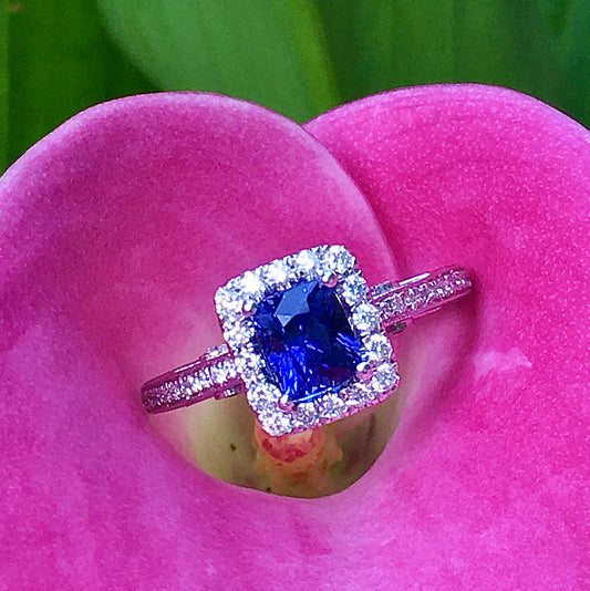 1.66 Blue Ceylon Sapphire Ring